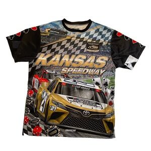 NASCAR RACING Shirt Adult L Kansas Speedway GRAPHIC‎ TEE Hollywood 400 2021
